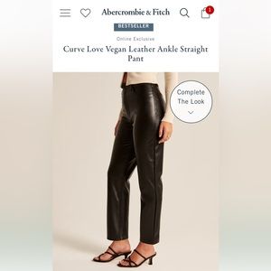 Abercrombie curve love vegan leather ankle straight pants